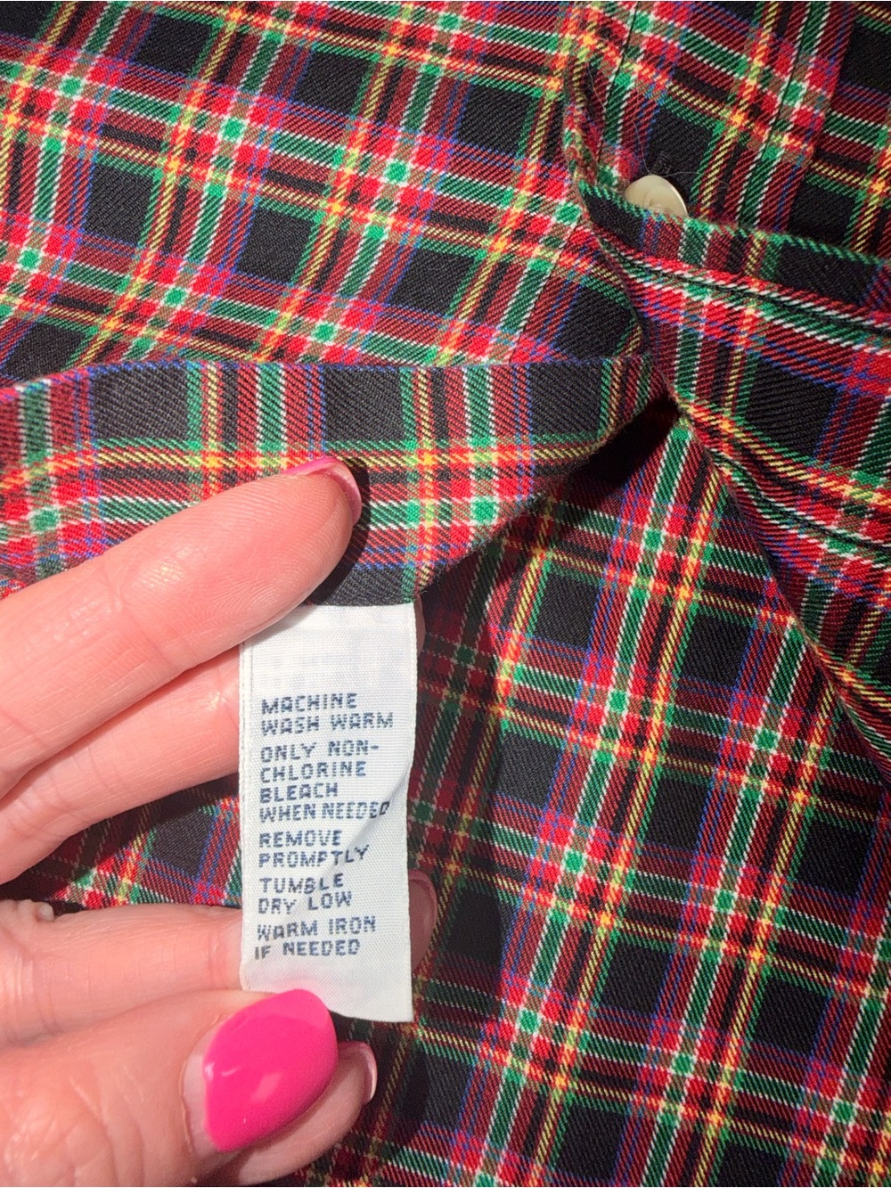 Ralph Lauren Custom Fit Red Green Plaid Button Down Shirt Men’s XL - Picture 6 of 11